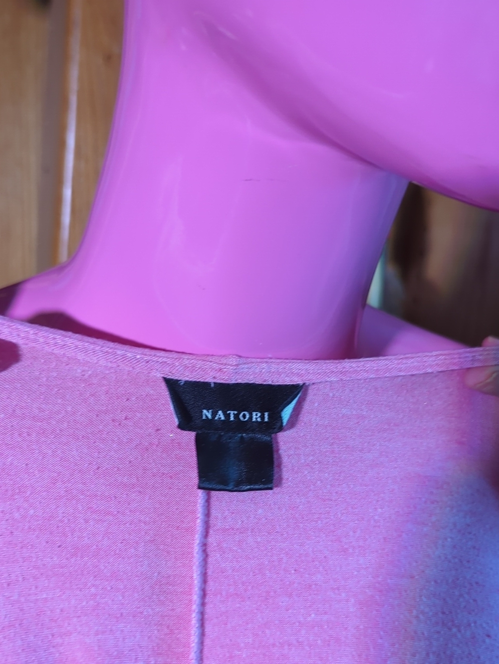 Natori Rose Pink Knit Top with Center Seam